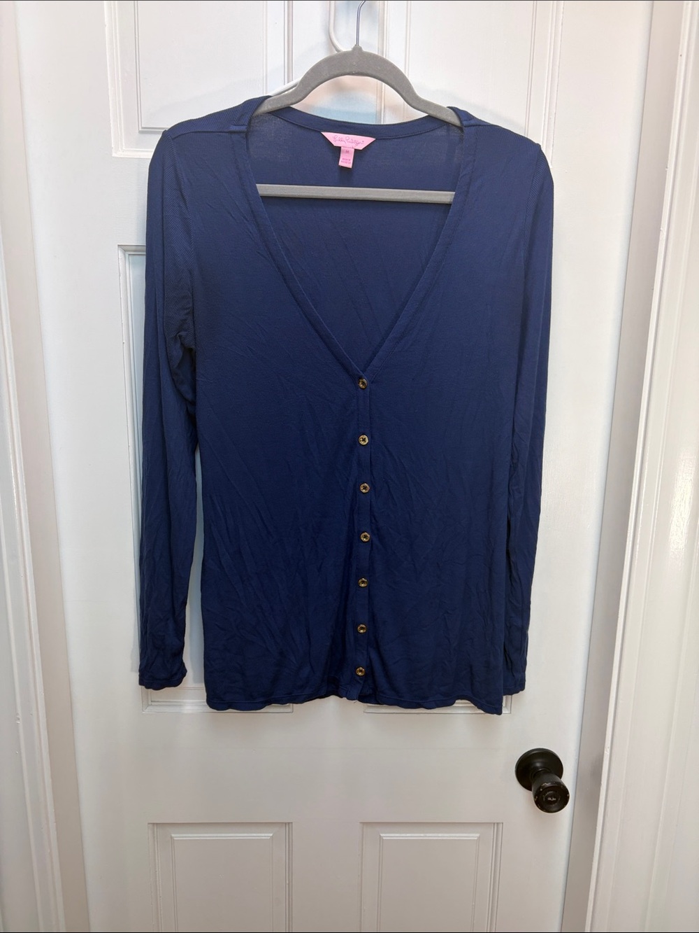 Lilly Pulitzer Navy Button-Front V-Neck Cardigan Set
